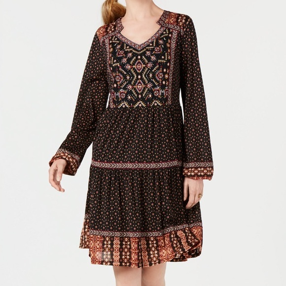 BEADED BOHO PEASANT DRESS Style & Co NWT - Picture 6 of 9
